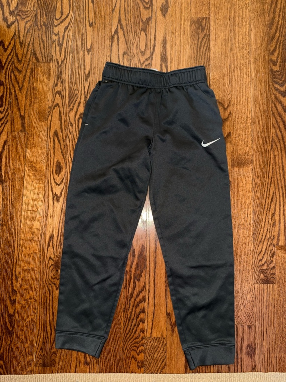 Nike Kids Dark Gray Jogger Sweatpants with White Swoosh